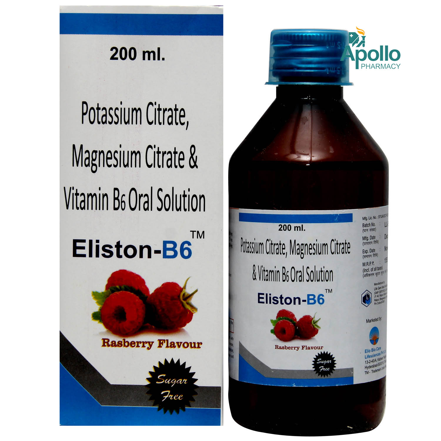 Eliston B6 Rasberry Sugar Free Oral Solution 200 ml, Pack of 1 SOLUTION Eliston B6 Rasberry Sugar Free Oral Solution 200 ml, Pack of 1 SOLUTION