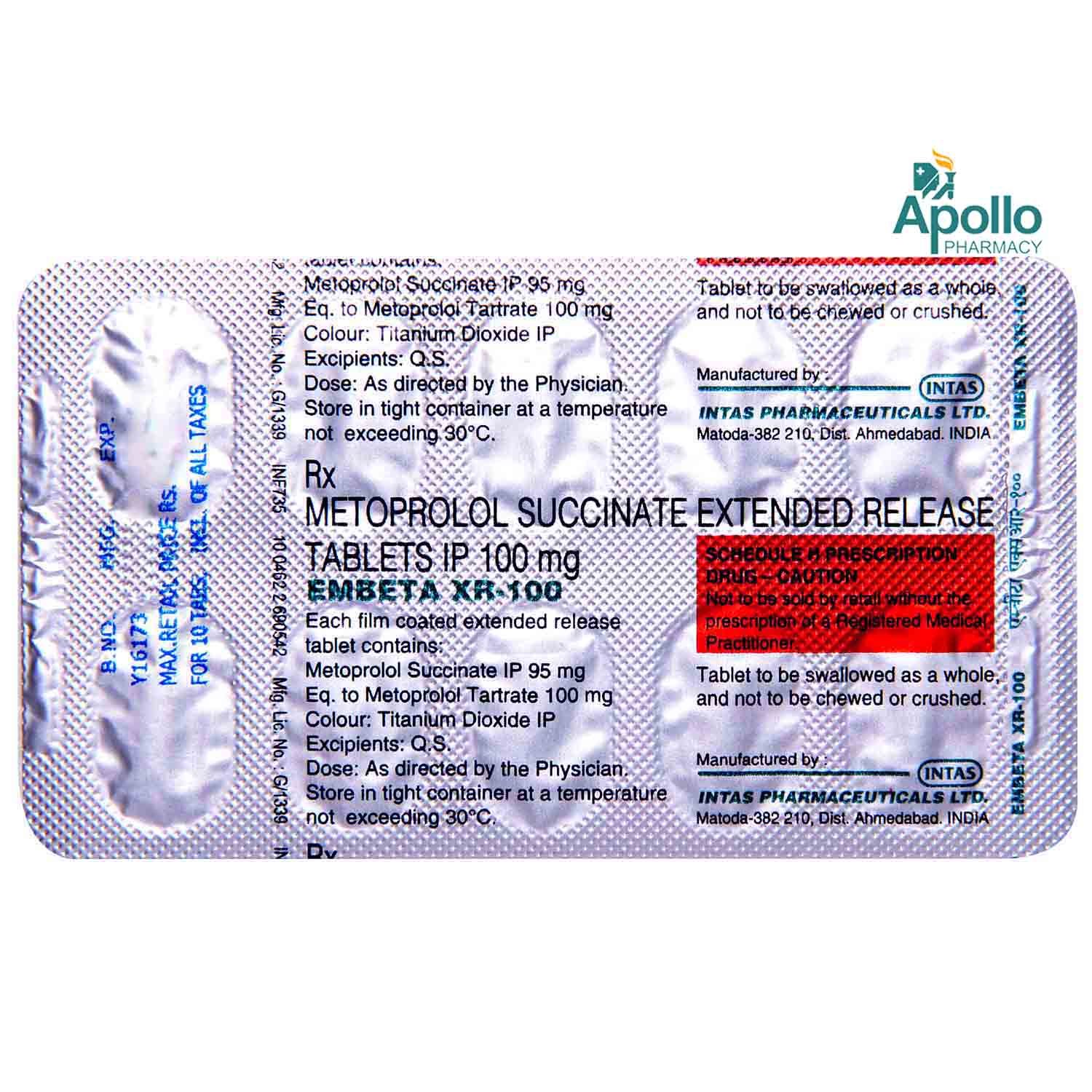 Embeta XR-100 Tablet 10's, Pack of 10 TABLETS Embeta XR-100 Tablet 10's, Pack of 10 TABLETS