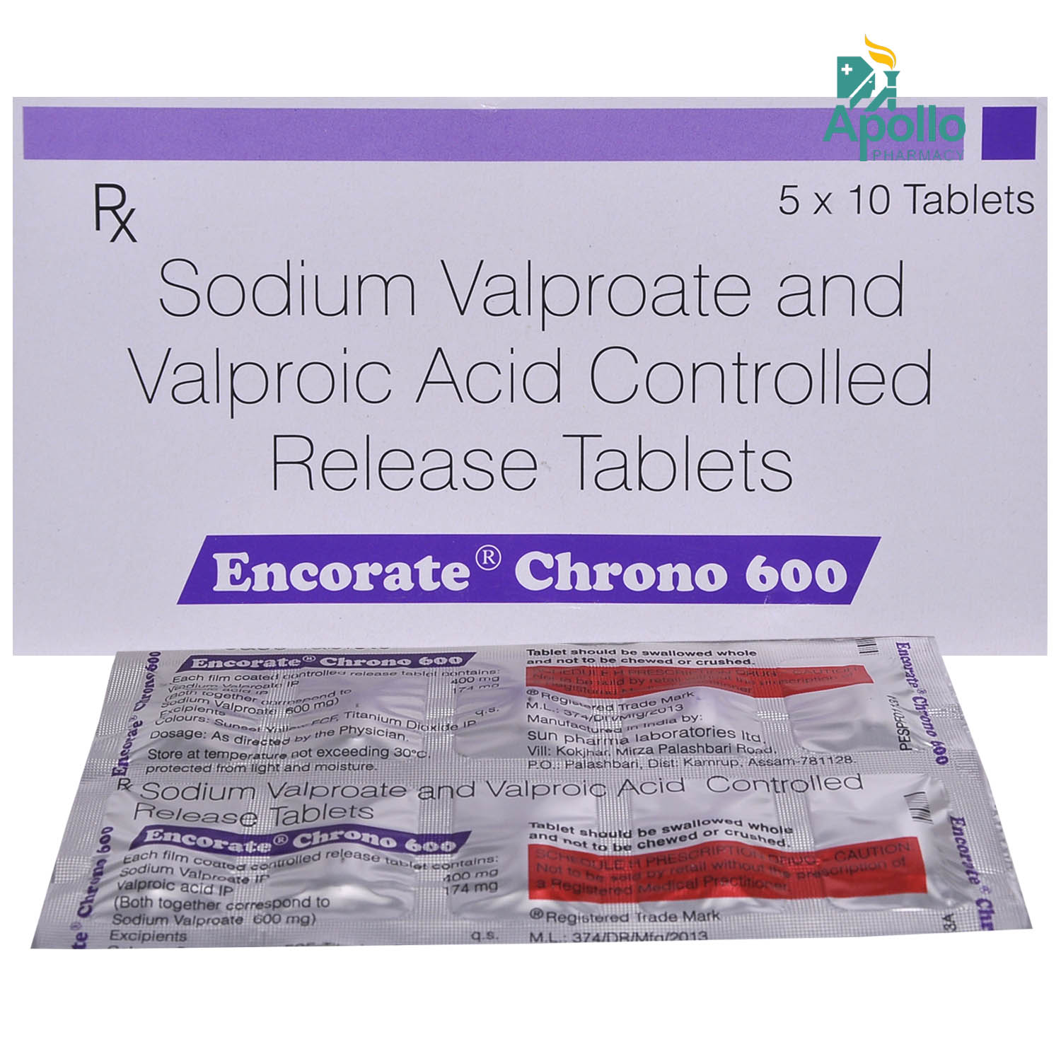 Encorate Chrono 600 Tablet 10's, Pack of 10 TabletS Encorate Chrono 600 Tablet 10's, Pack of 10 TabletS