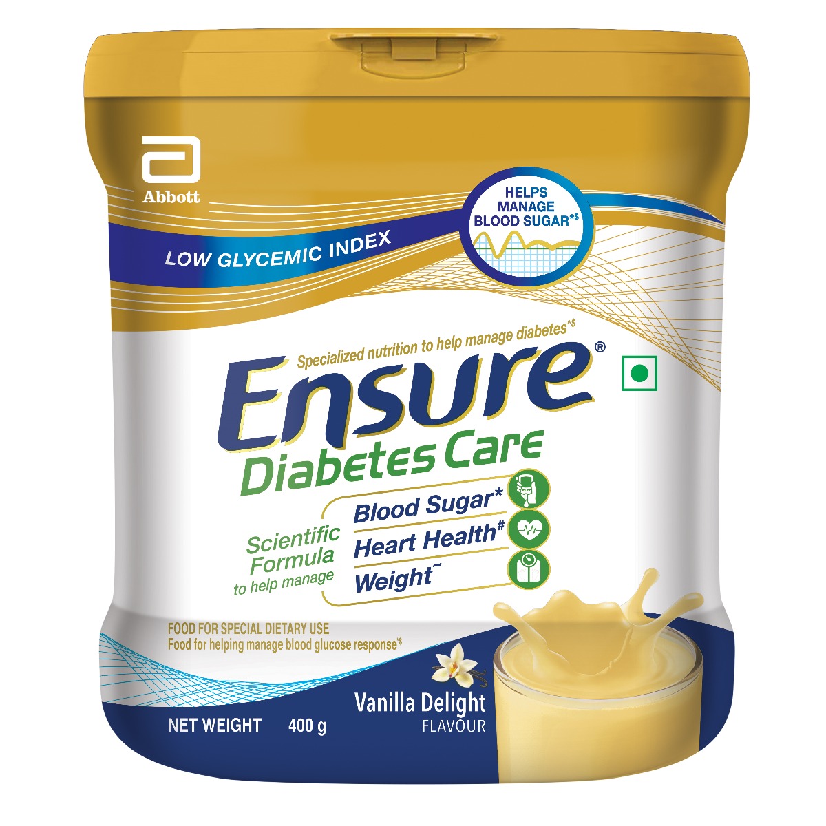 Ensure Vanilla Delight Flavoured Diabetes Care Powder, 400 gm Jar, Pack of 1 Ensure Vanilla Delight Flavoured Diabetes Care Powder, 400 gm Jar, Pack of 1