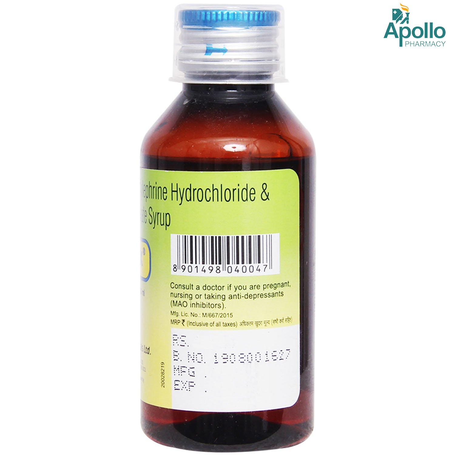 Ephedrex Syrup 100 ml, Pack of 1 Ephedrex Syrup 100 ml, Pack of 1