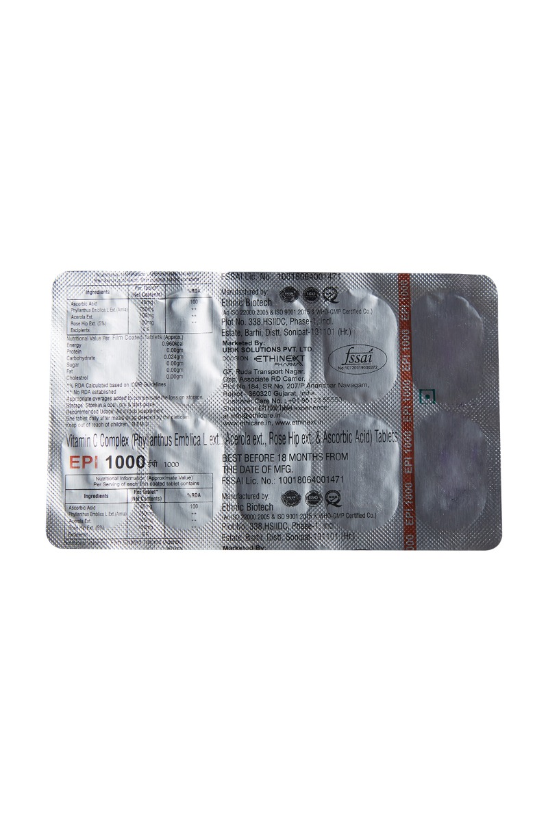 EPI 1000 Tablet 10's, Pack of 10 TABLETS EPI 1000 Tablet 10's, Pack of 10 TABLETS