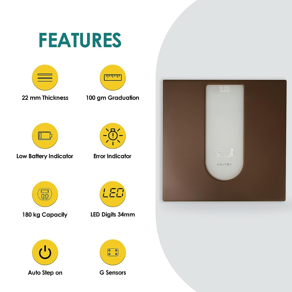 Equinox Personal Digital Weighing Scale EQ-EB-9100, 1 Count, Pack of 1 Equinox Personal Digital Weighing Scale EQ-EB-9100, 1 Count, Pack of 1