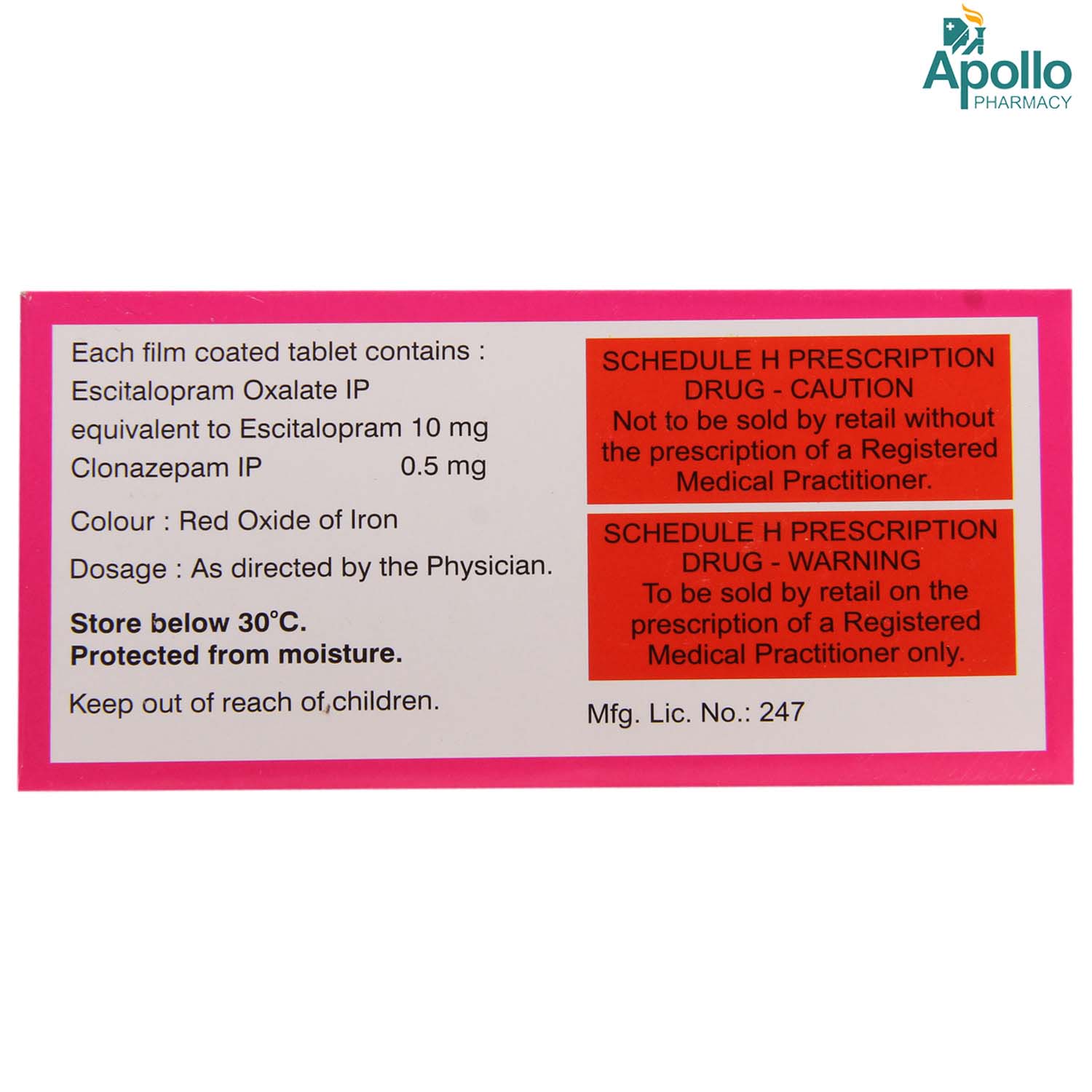 Escigress CZ 0.5 mg Tablet 10's, Pack of 10 TabletS Escigress CZ 0.5 mg Tablet 10's, Pack of 10 TabletS