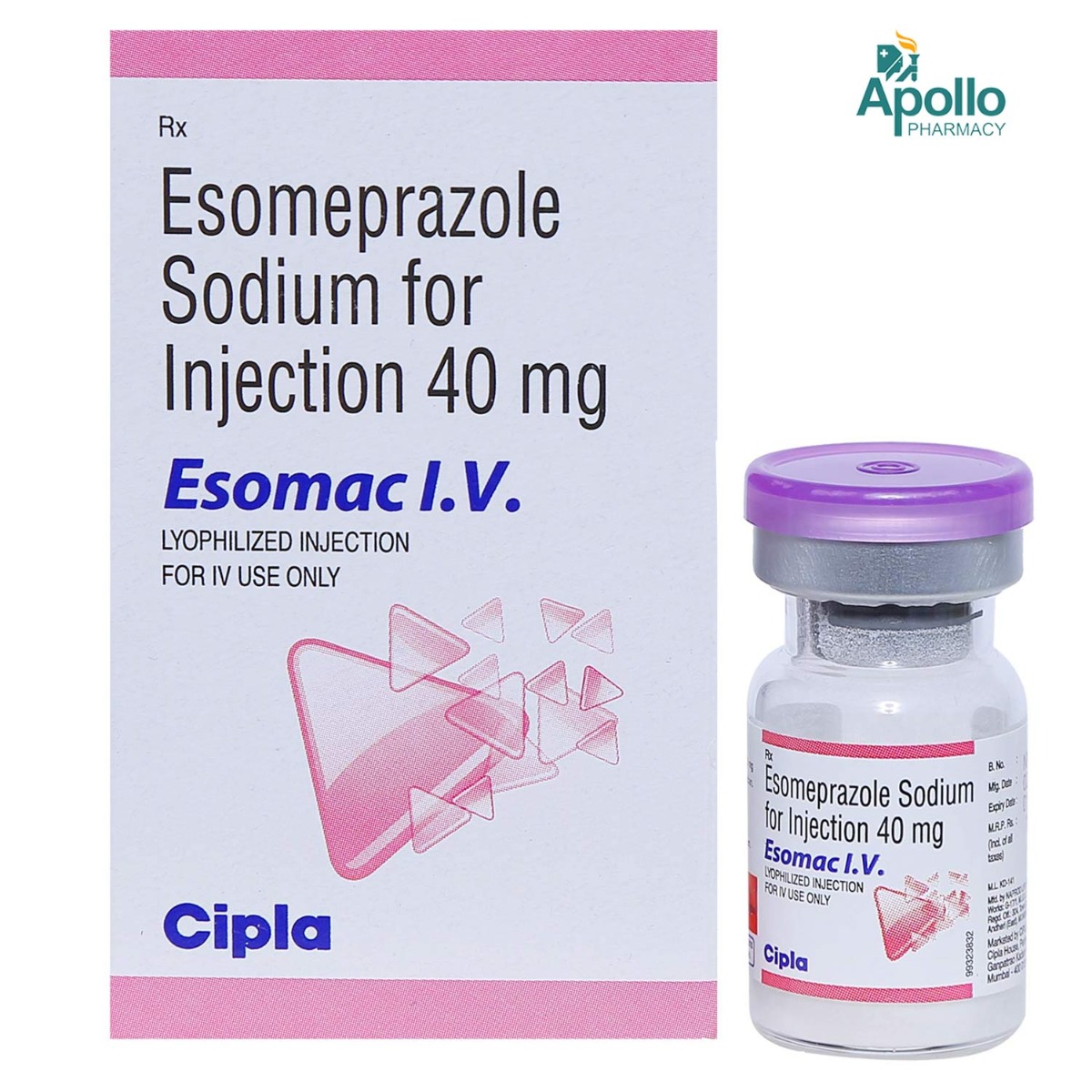 Esomac 40mg Injection 1's, Pack of 1 INJECTION Esomac 40mg Injection 1's, Pack of 1 INJECTION