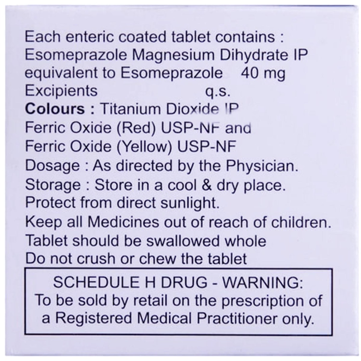 Esofine 40 Tablet 10's, Pack of 10 TABLETS Esofine 40 Tablet 10's, Pack of 10 TABLETS