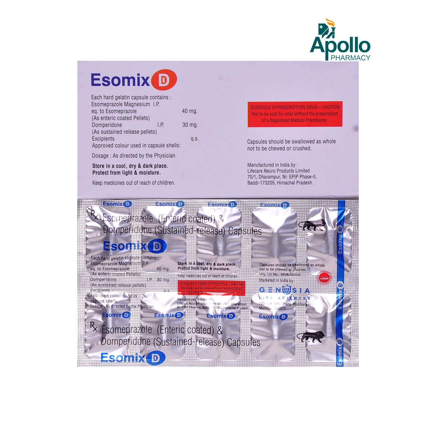Esomix D Capsule 10's, Pack of 10 CapsuleS Esomix D Capsule 10's, Pack of 10 CapsuleS