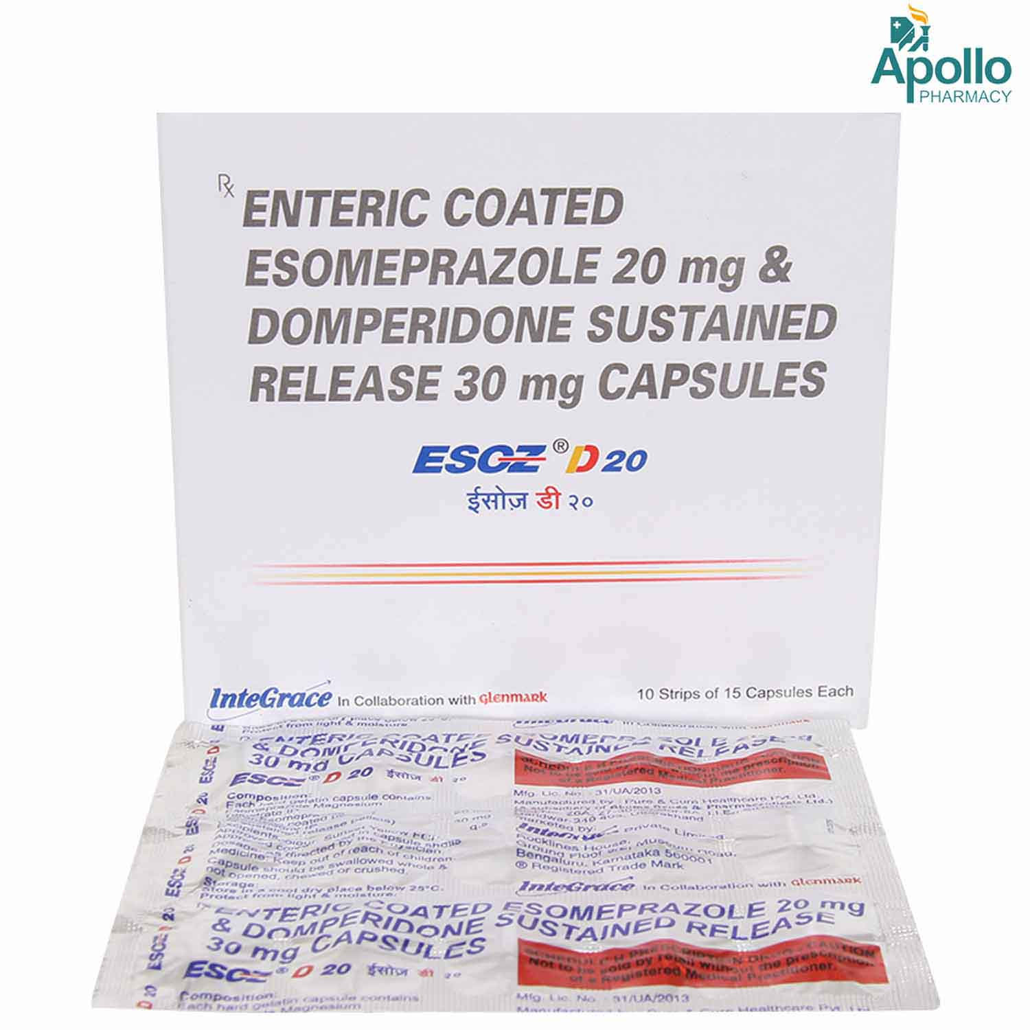 Esoz D 20 Capsule 15's, Pack of 15 CAPSULES Esoz D 20 Capsule 15's, Pack of 15 CAPSULES