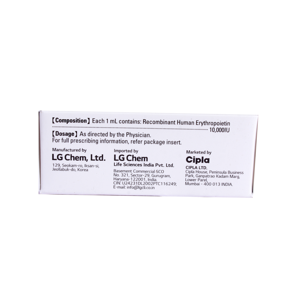 Espogen 10000 IU Injection 1 ml, Pack of 1 INJECTION Espogen 10000 IU Injection 1 ml, Pack of 1 INJECTION