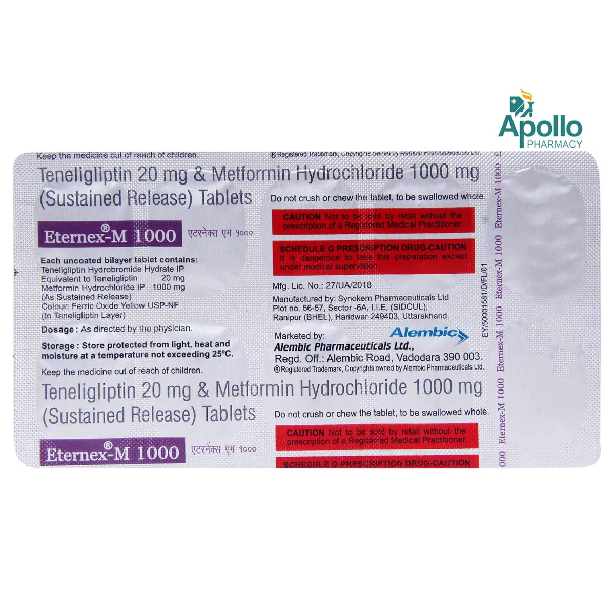 Eternex-M 1000 Tablet 10's, Pack of 10 TABLETS Eternex-M 1000 Tablet 10's, Pack of 10 TABLETS