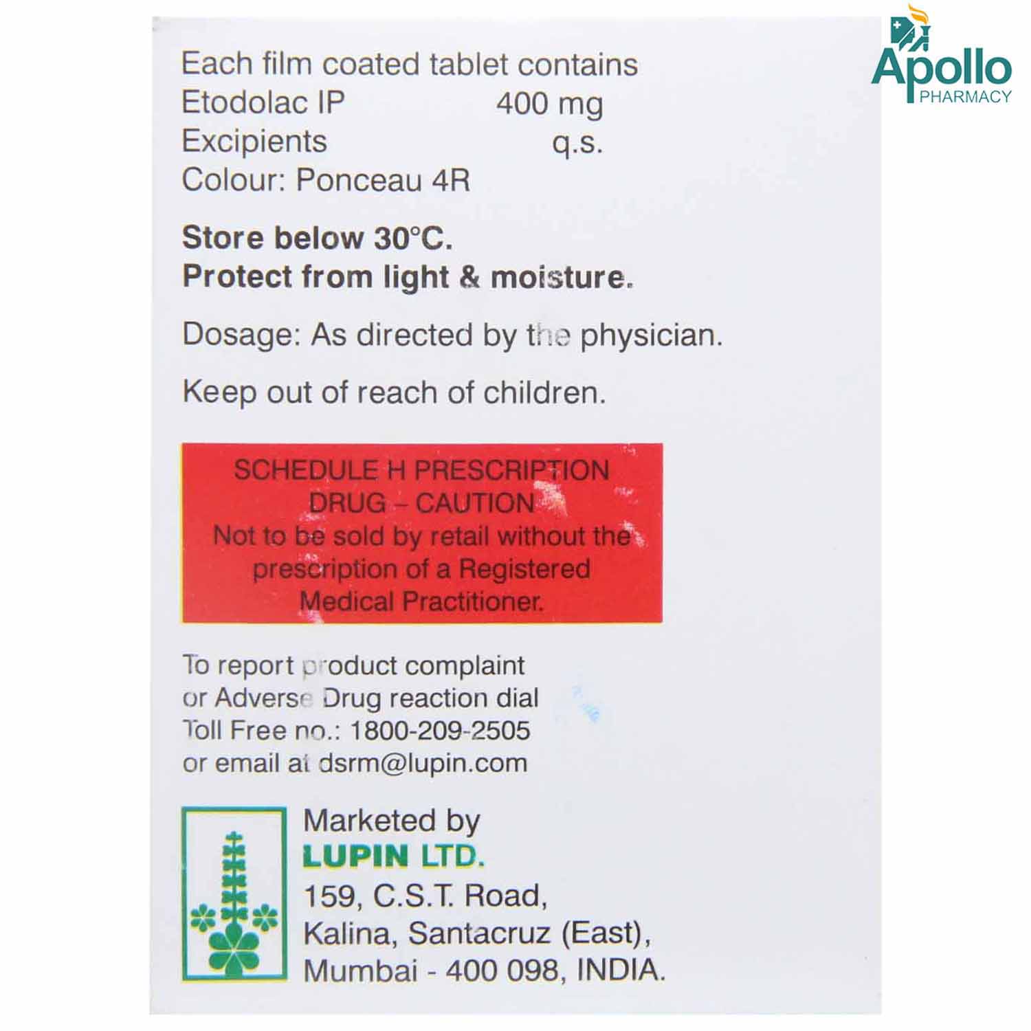 Etofree 400 Tablet 10's, Pack of 10 TABLETS Etofree 400 Tablet 10's, Pack of 10 TABLETS