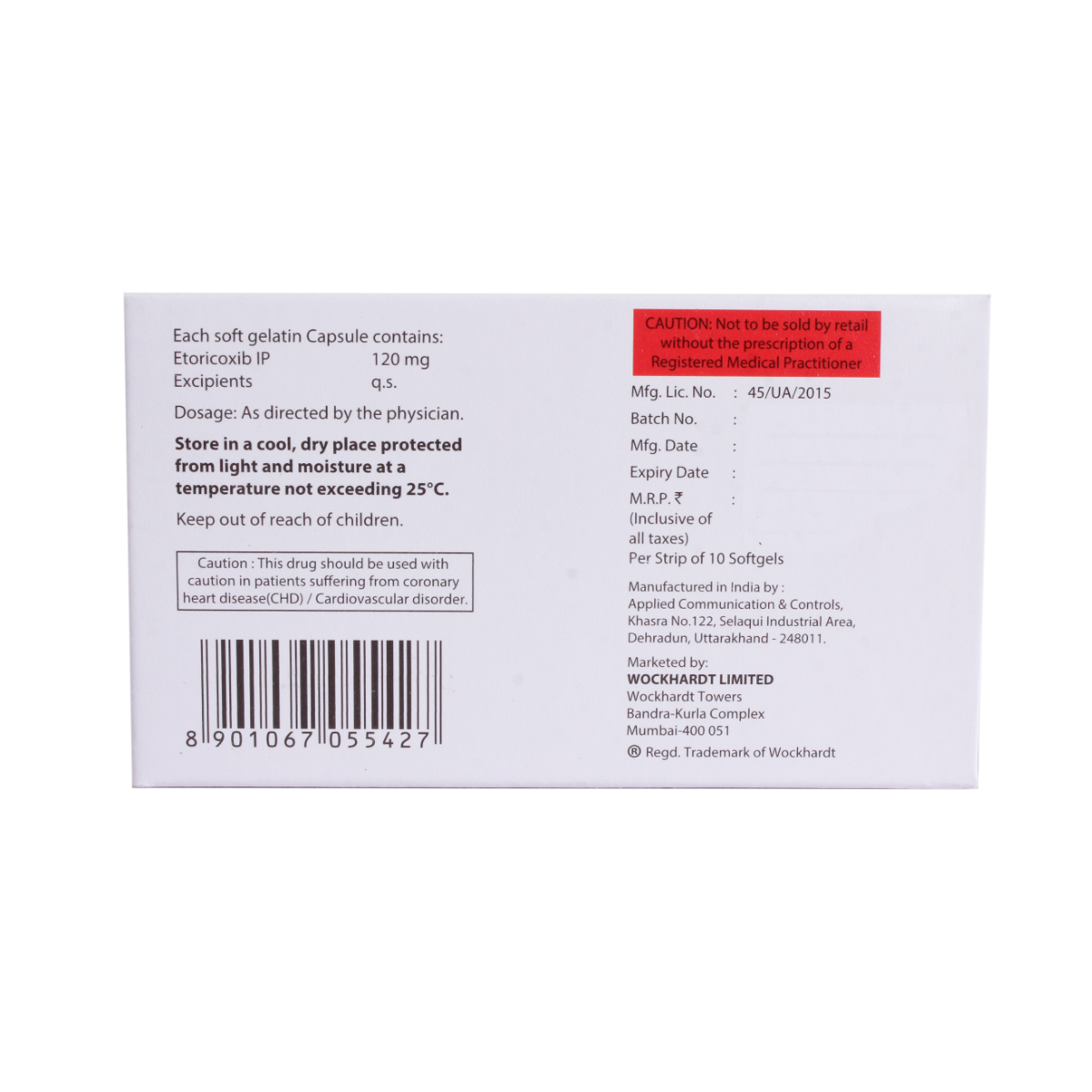 Etobrix-120 Softgel Capsule 10'S, Pack of 10 CAPSULES Etobrix-120 Softgel Capsule 10'S, Pack of 10 CAPSULES