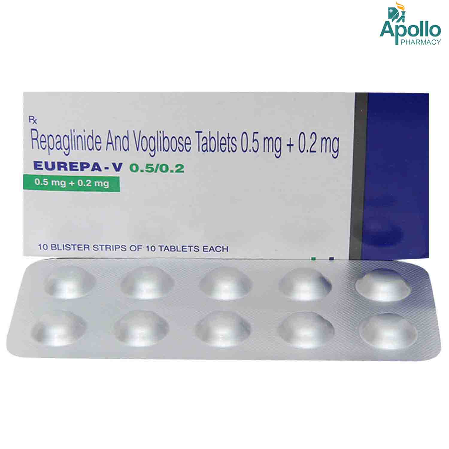 Eurepa-V 0.5/0.2 Tablet 10's, Pack of 10 Eurepa-V 0.5/0.2 Tablet 10's, Pack of 10