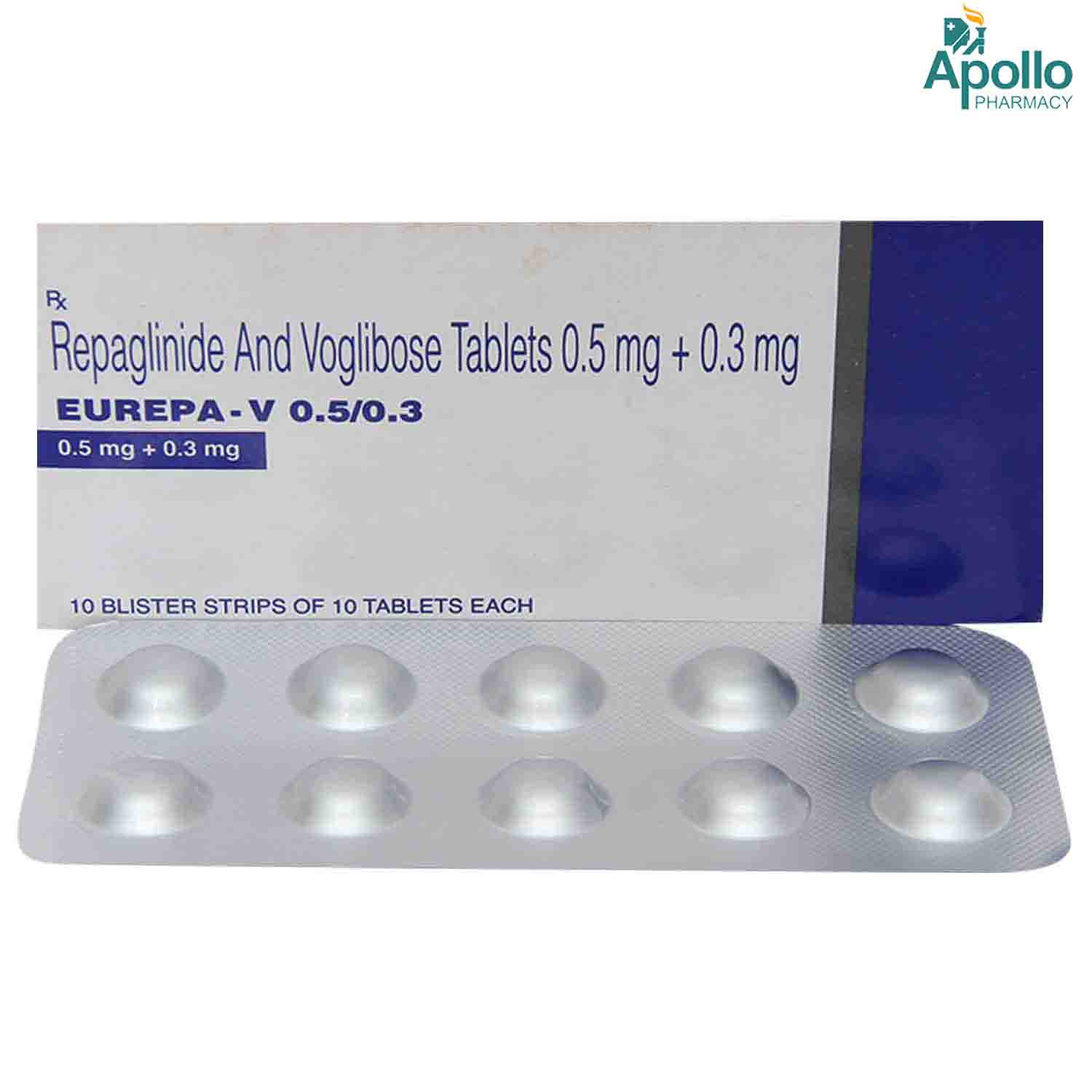 Eurepa-V 0.5/0.3 Tablet 10's, Pack of 10 TabletS Eurepa-V 0.5/0.3 Tablet 10's, Pack of 10 TabletS