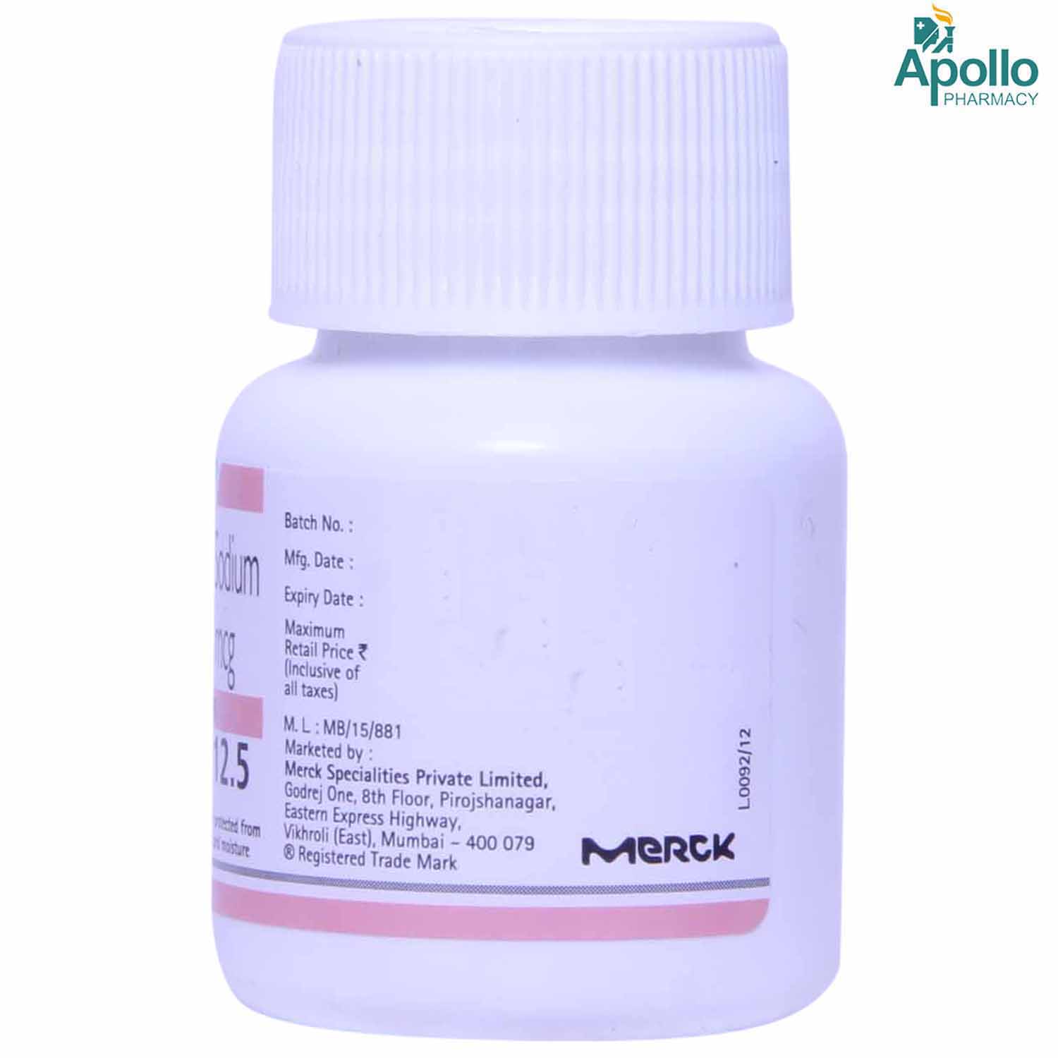 Euthyrox 12.5 Tablet 100's, Pack of 1 TABLET Euthyrox 12.5 Tablet 100's, Pack of 1 TABLET