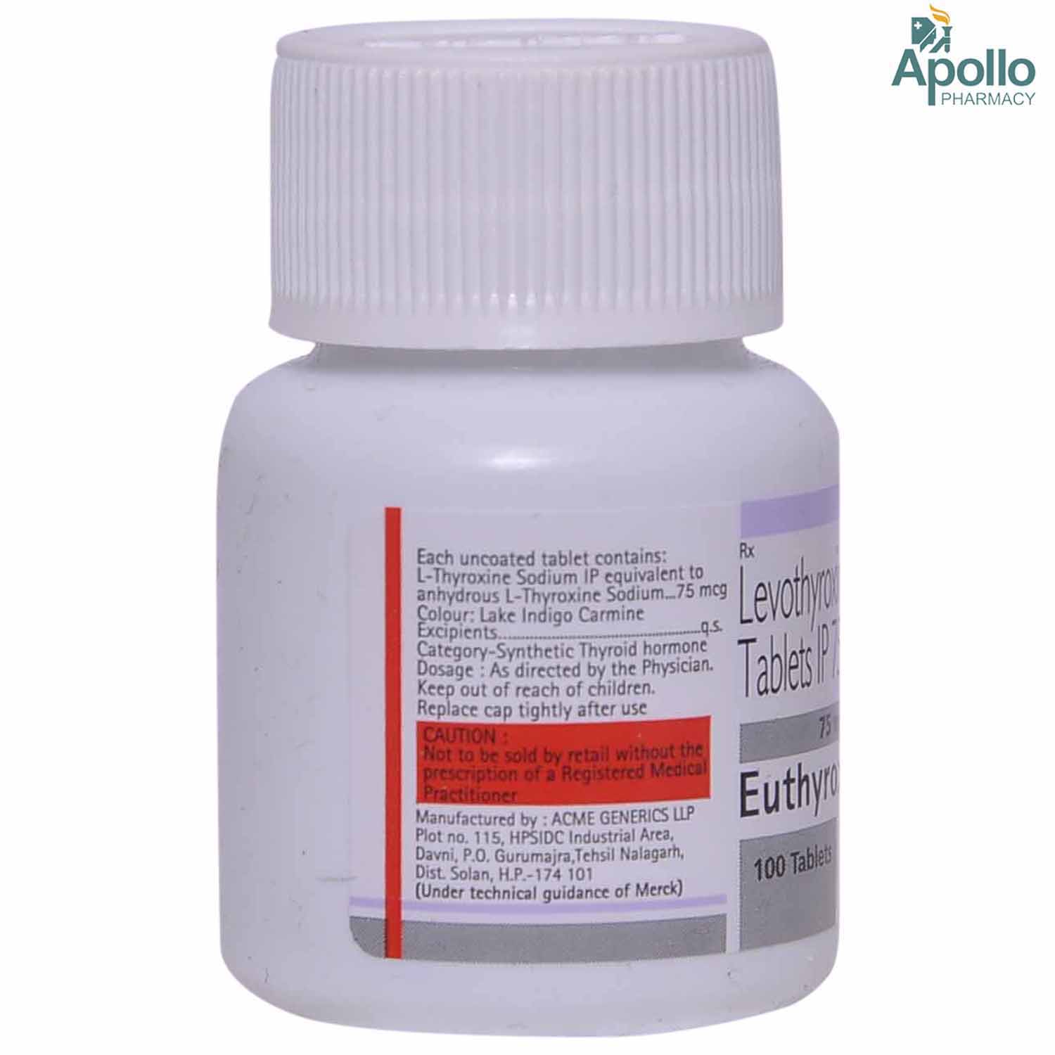 Euthyrox 75 Tablet 100's, Pack of 1 TABLET Euthyrox 75 Tablet 100's, Pack of 1 TABLET