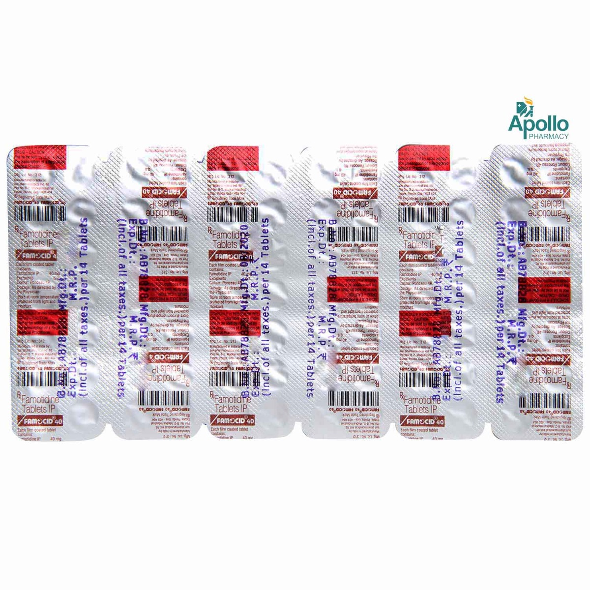 Famocid 40 Tablet 14's, Pack of 14 TABLETS Famocid 40 Tablet 14's, Pack of 14 TABLETS