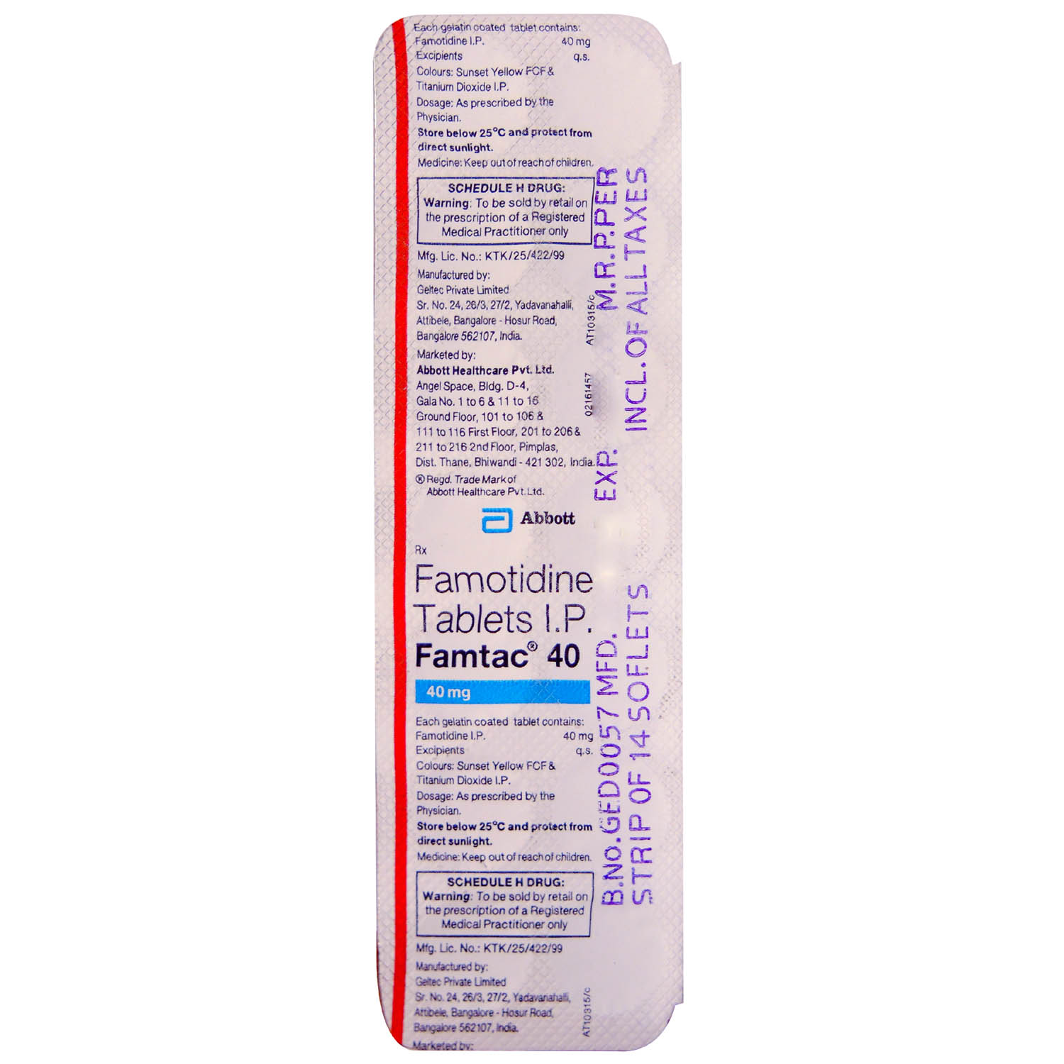 Famtac 40 Tablet 14's, Pack of 14 TABLETS Famtac 40 Tablet 14's, Pack of 14 TABLETS