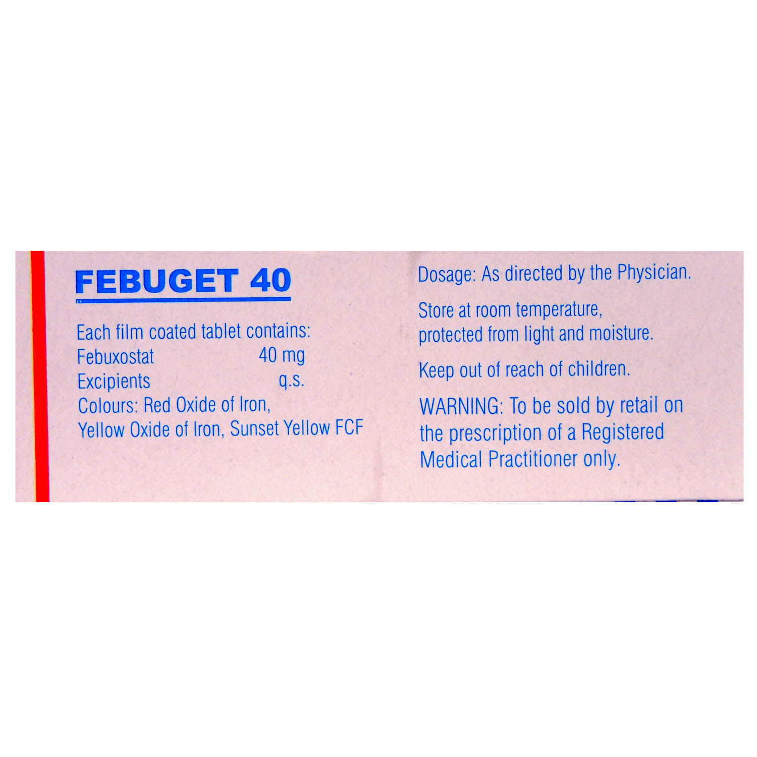 Febuget 40 Tablet 10's, Pack of 10 TABLETS Febuget 40 Tablet 10's, Pack of 10 TABLETS