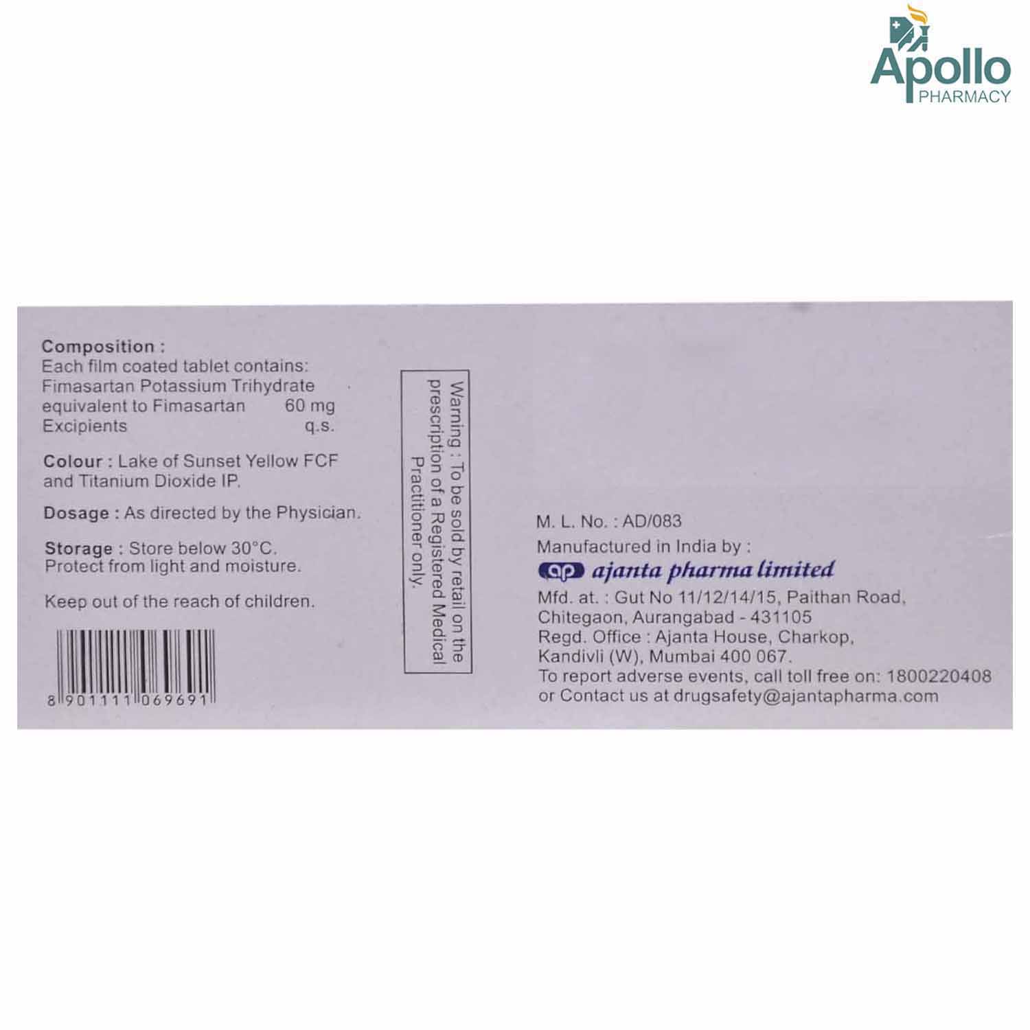 Fimagen 60 Tablet 10's, Pack of 10 TABLETS Fimagen 60 Tablet 10's, Pack of 10 TABLETS