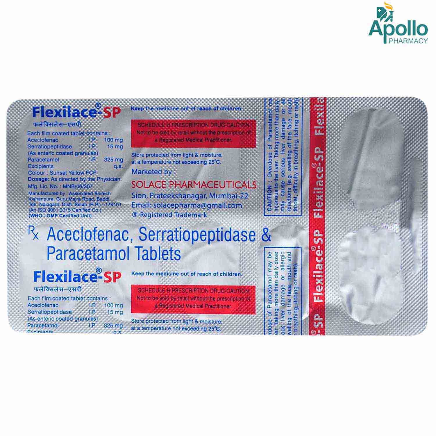 Flexilace SP Tablet 10's, Pack of 10 TabletS Flexilace SP Tablet 10's, Pack of 10 TabletS