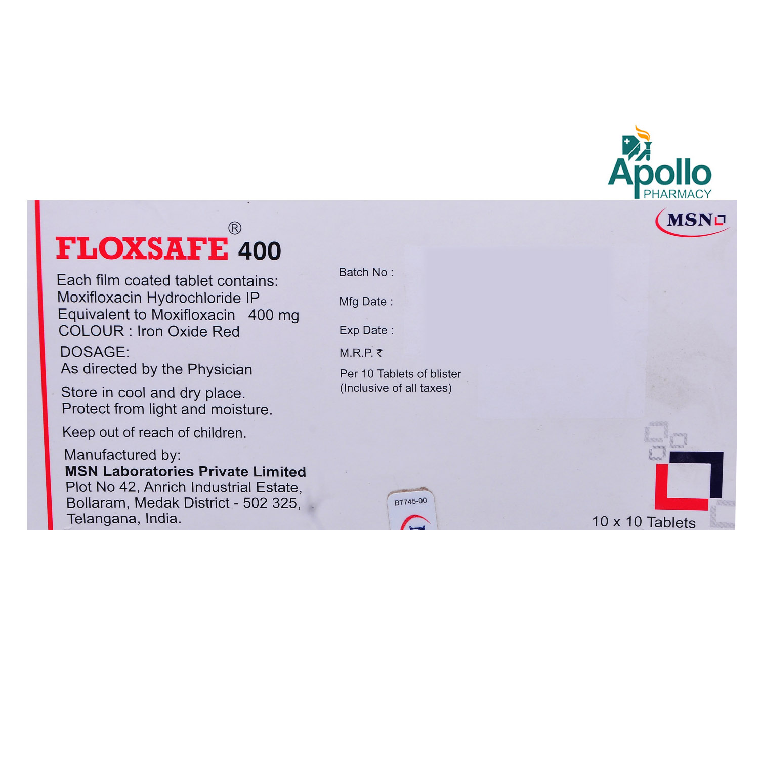 Floxsafe 400 mg Tablet 10's, Pack of 10 TabletS Floxsafe 400 mg Tablet 10's, Pack of 10 TabletS