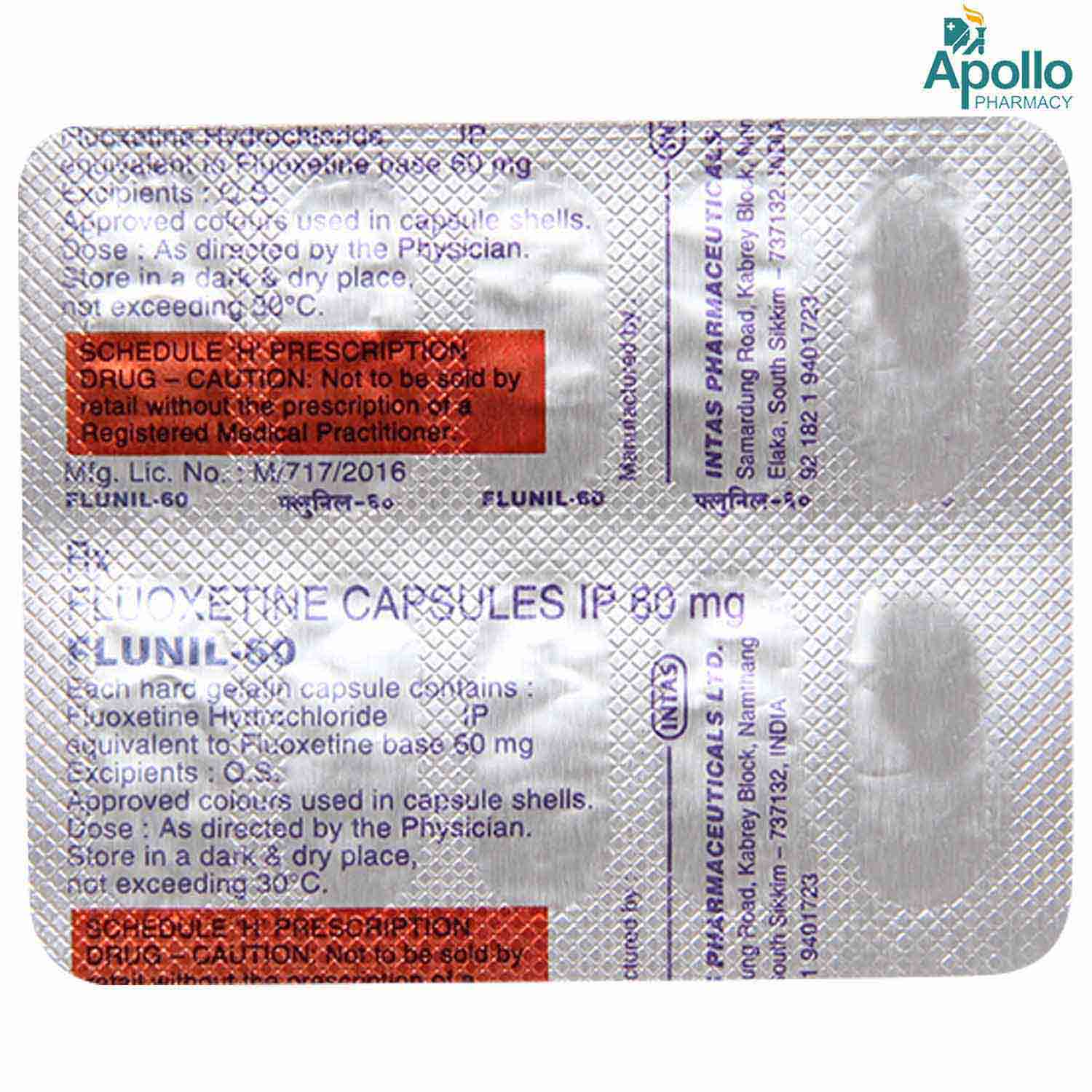 Flunil 60 Capsule 10's, Pack of 10 CAPSULES Flunil 60 Capsule 10's, Pack of 10 CAPSULES