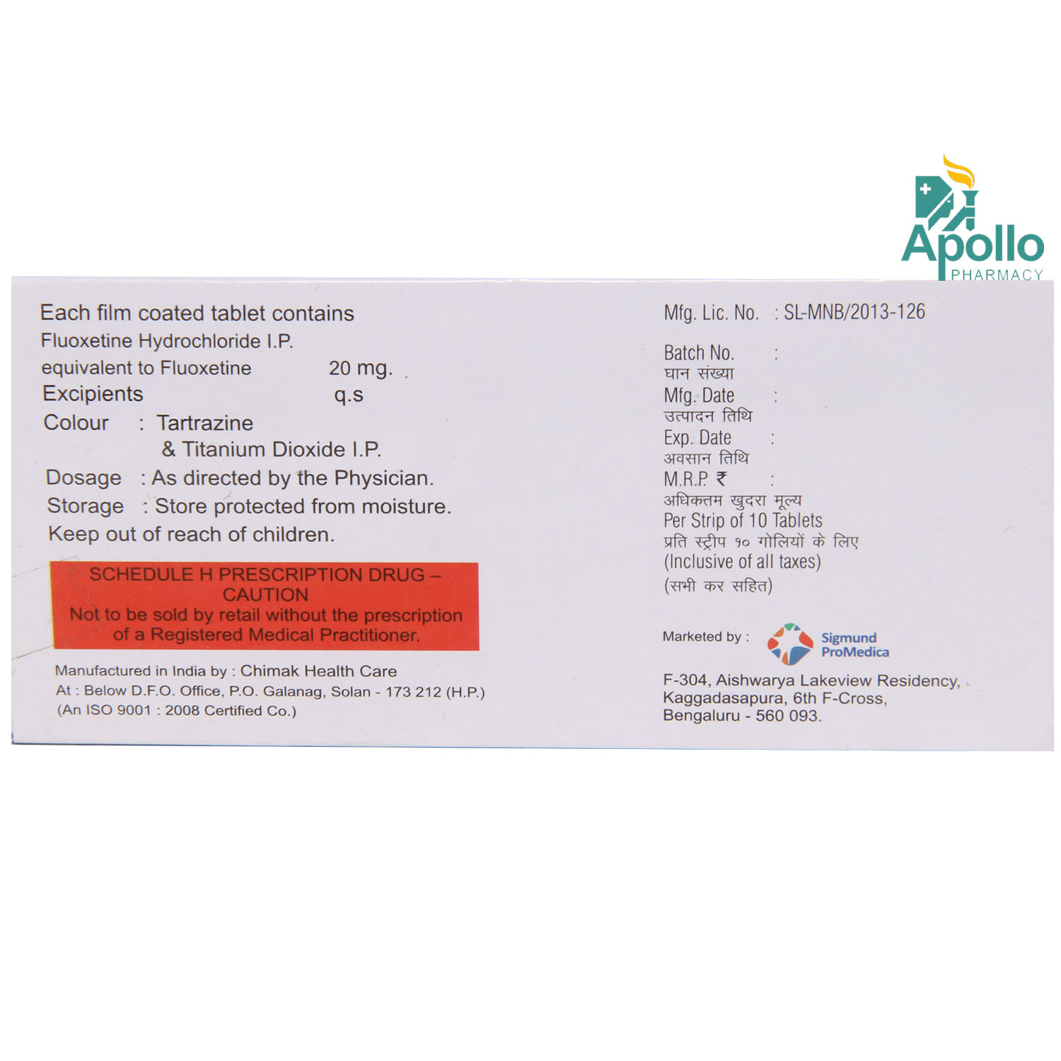 Fluoxet 20 Tablet 10's, Pack of 10 TABLETS Fluoxet 20 Tablet 10's, Pack of 10 TABLETS