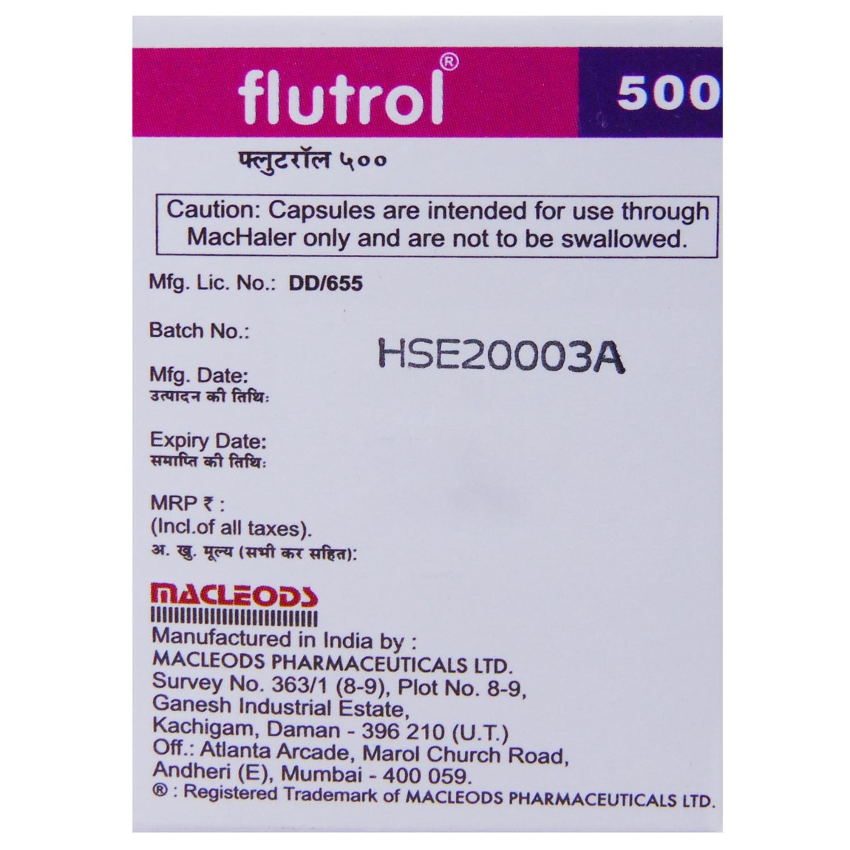 Flutrol 500 Rotacaps 30's, Pack of 1 Flutrol 500 Rotacaps 30's, Pack of 1