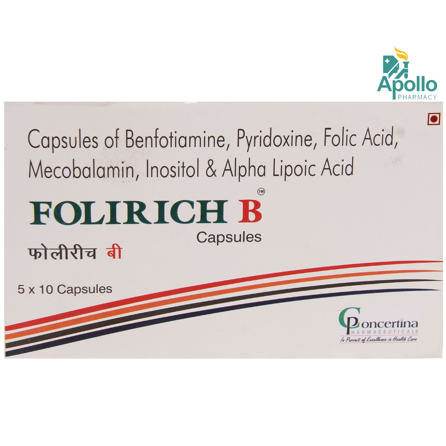 Folirich B Capsule 10's, Pack of 10 CAPSULES Folirich B Capsule 10's, Pack of 10 CAPSULES