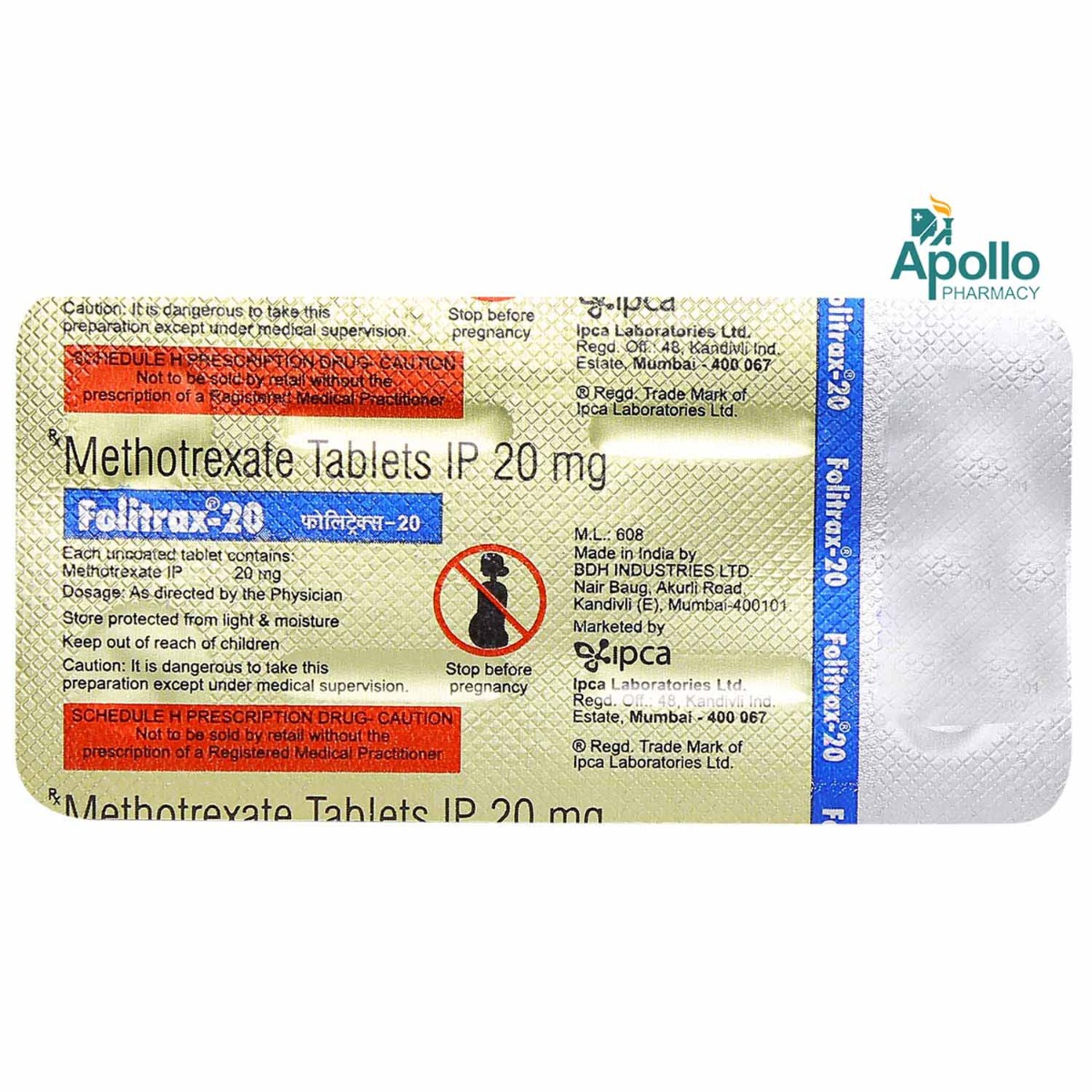 Folitrax-20 Tablet 4's, Pack of 4 TABLETS Folitrax-20 Tablet 4's, Pack of 4 TABLETS