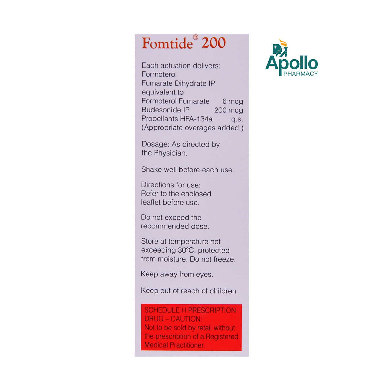 Fomtide 6mcg/200mcg Inhaler, Pack of 1 INHALER Fomtide 6mcg/200mcg Inhaler, Pack of 1 INHALER