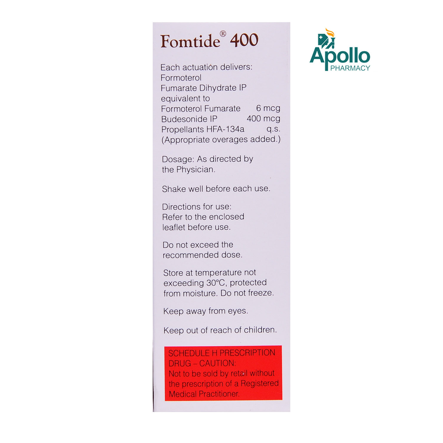 Fomtide 400 Inhaler 9.2 gm, Pack of 1 INHALER Fomtide 400 Inhaler 9.2 gm, Pack of 1 INHALER