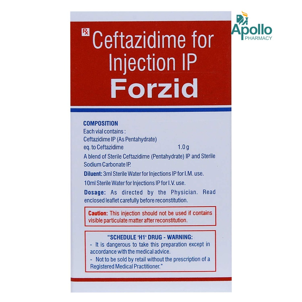 Forzid Injection 1 gm, Pack of 1 INJECTION Forzid Injection 1 gm, Pack of 1 INJECTION