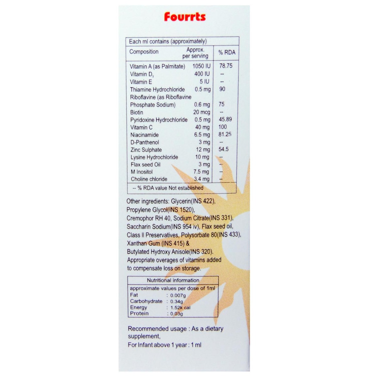 Fourts B Drops 15 ml Fourts B Drops 15 ml