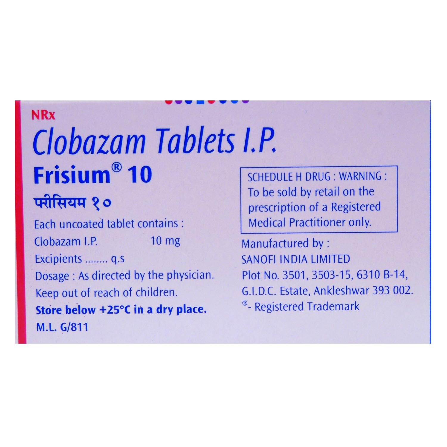 Frisium 10 Tablet 15's, Pack of 15 TABLETS Frisium 10 Tablet 15's, Pack of 15 TABLETS