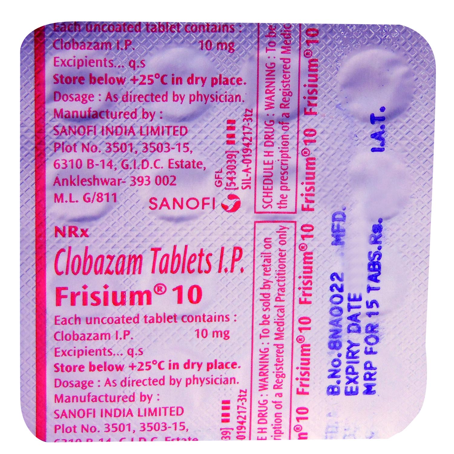 Frisium 10 Tablet 15's, Pack of 15 TABLETS Frisium 10 Tablet 15's, Pack of 15 TABLETS