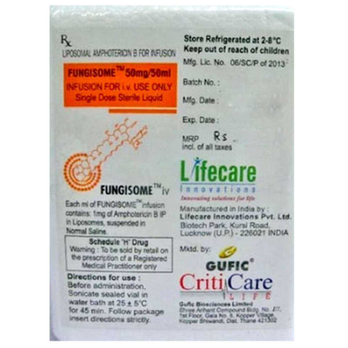 Buy Fungisome 50 mg Injection
 Online