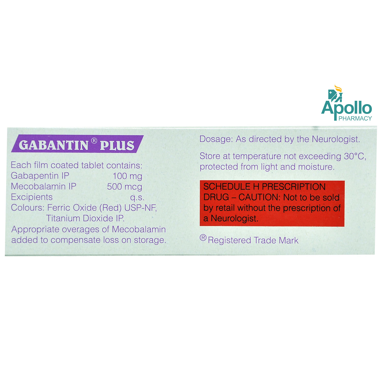 Gabantin Plus Tablet 10's, Pack of 10 TABLETS Gabantin Plus Tablet 10's, Pack of 10 TABLETS
