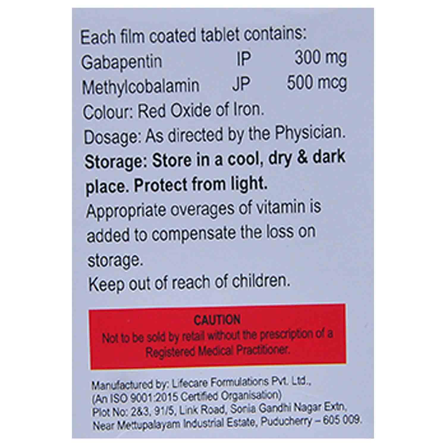 Gabaprime-M Tablet 10's, Pack of 10 TABLETS Gabaprime-M Tablet 10's, Pack of 10 TABLETS