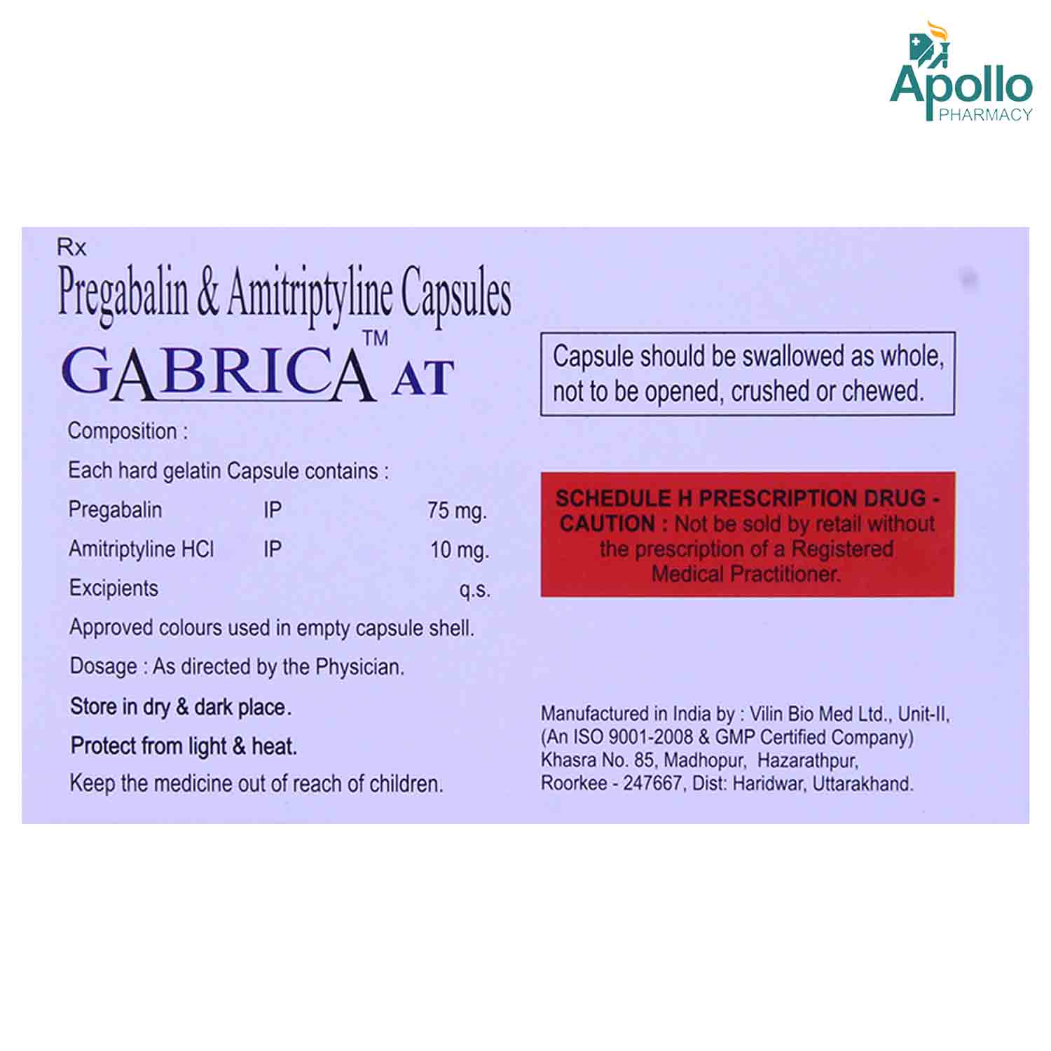 Gabrica AT Capsule 10's, Pack of 10 Gabrica AT Capsule 10's, Pack of 10
