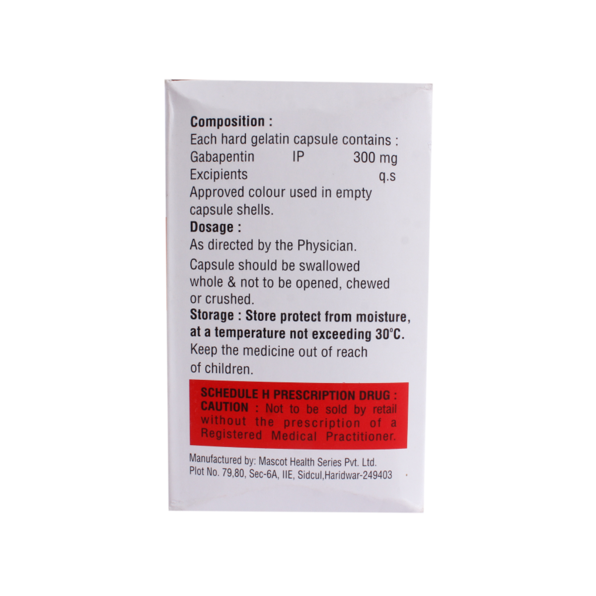 Gabagrand-300 Capsule 10's, Pack of 10 CAPSULES Gabagrand-300 Capsule 10's, Pack of 10 CAPSULES