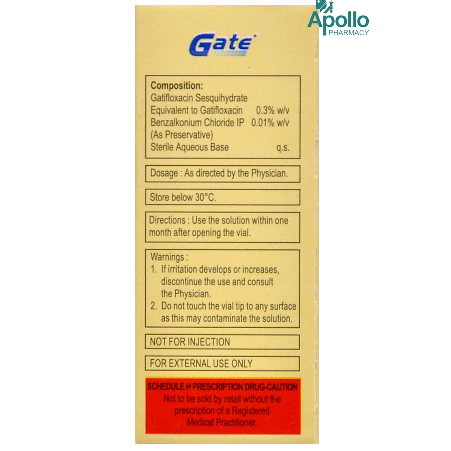 Gate Eye Drops 5 ml, Pack of 1 EYE DROPS Gate Eye Drops 5 ml, Pack of 1 EYE DROPS