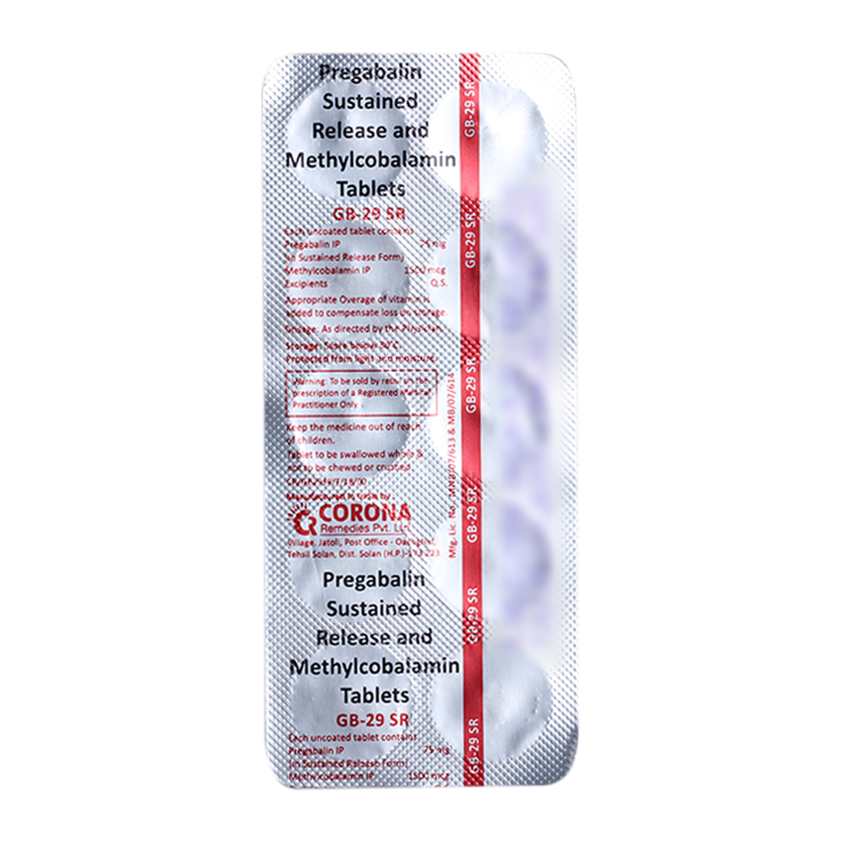 GB 29 SR Tablet 10's, Pack of 10 GB 29 SR Tablet 10's, Pack of 10