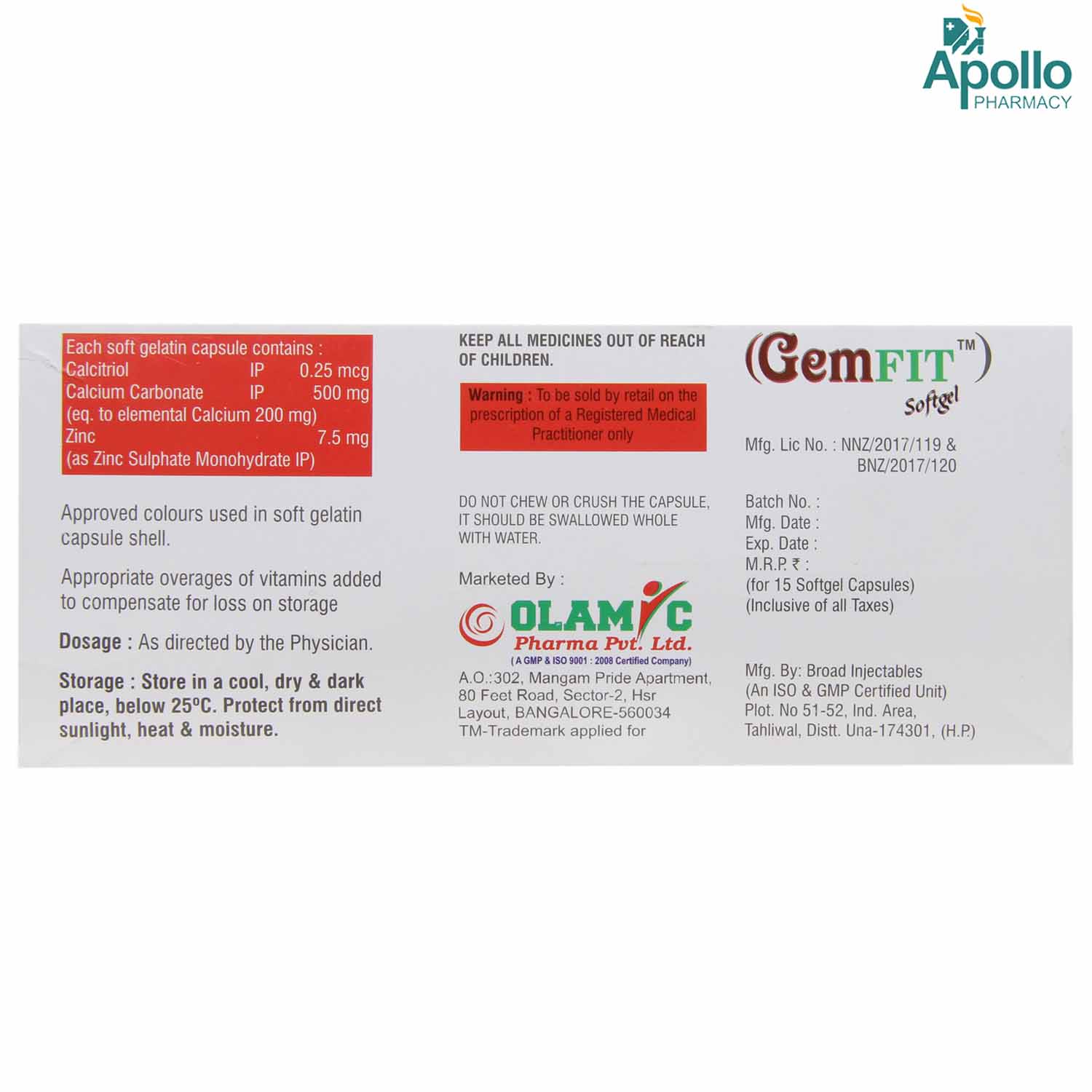 Gemfit Softgel Capsule 15's, Pack of 15 SoftgelsS Gemfit Softgel Capsule 15's, Pack of 15 SoftgelsS