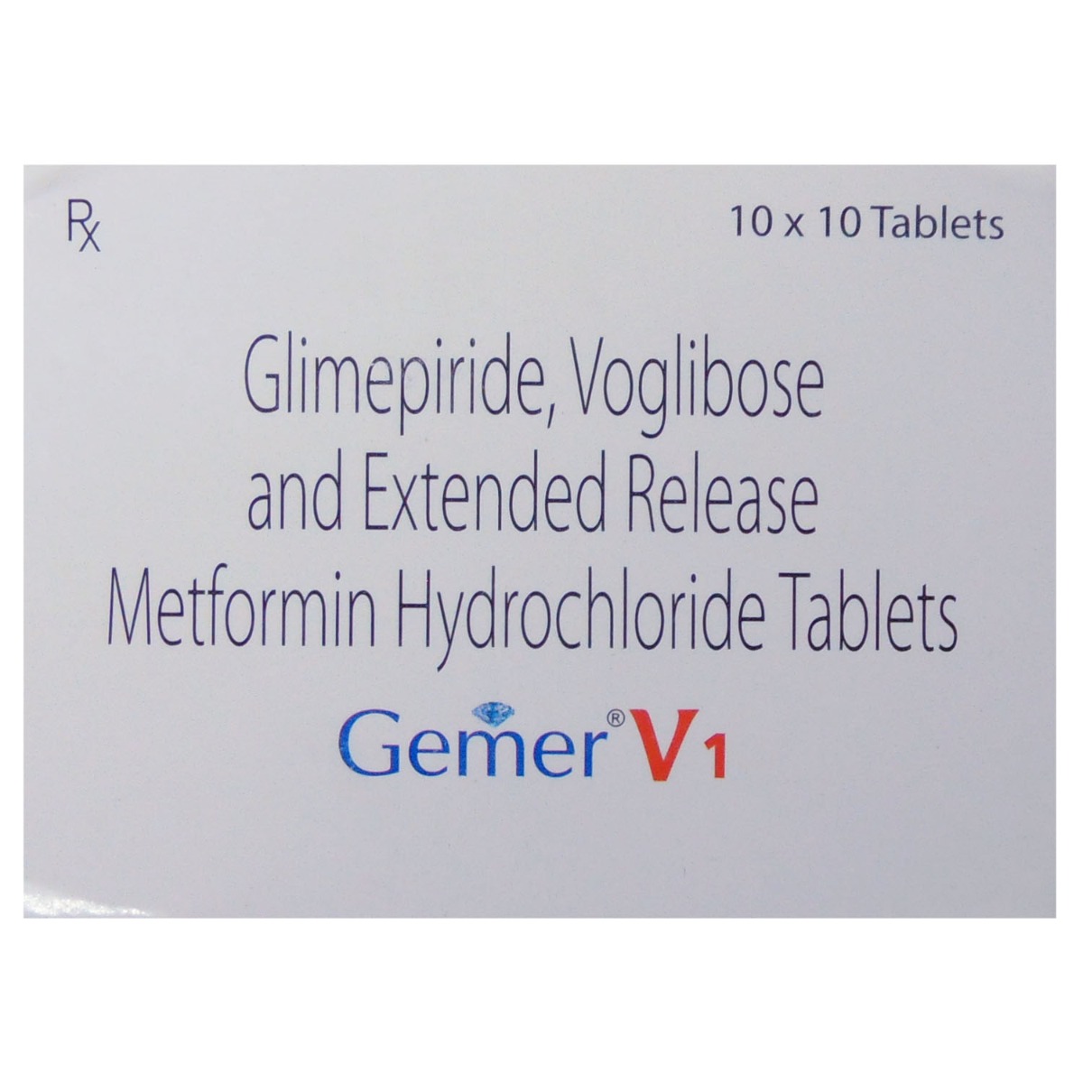 Gemer V 1 Tablet 10's, Pack of 10 TabletS Gemer V 1 Tablet 10's, Pack of 10 TabletS
