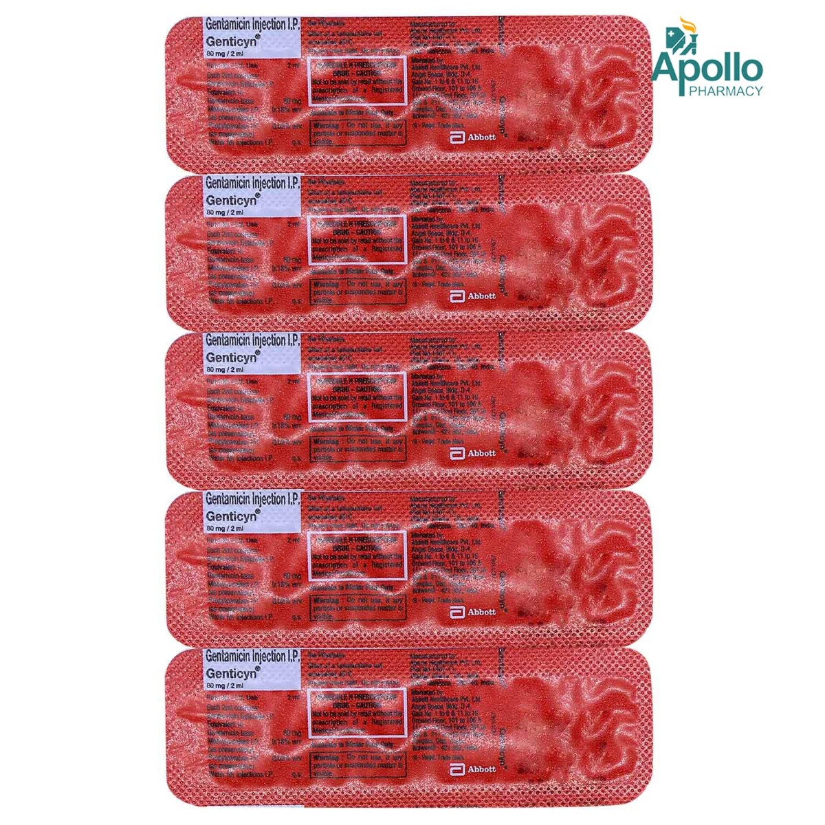 Genticyn 80 mg Injection 2 ml, Pack of 1 Injection Genticyn 80 mg Injection 2 ml, Pack of 1 Injection