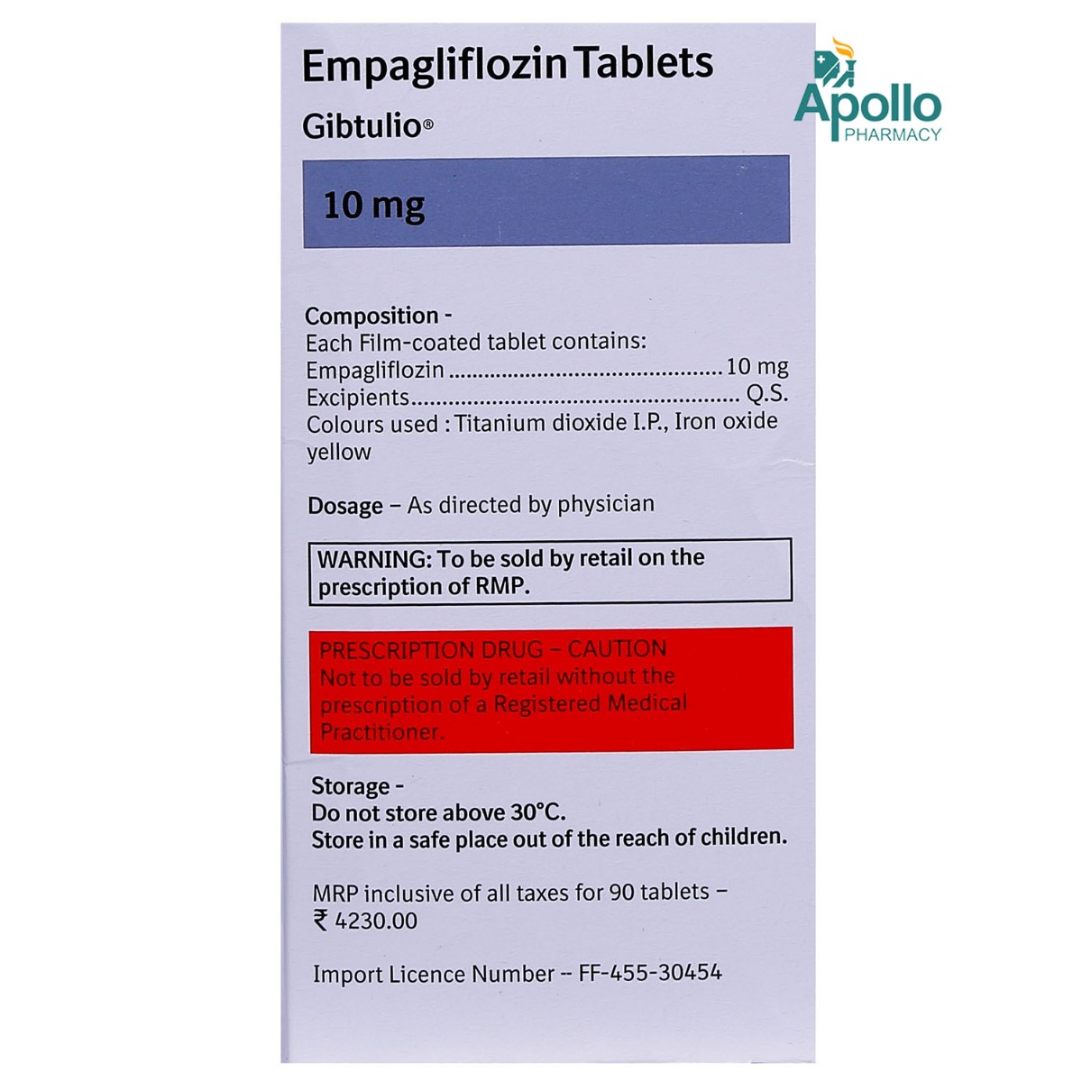 Gibtulio 10 mg Tablet 10's, Pack of 10 TABLETS Gibtulio 10 mg Tablet 10's, Pack of 10 TABLETS