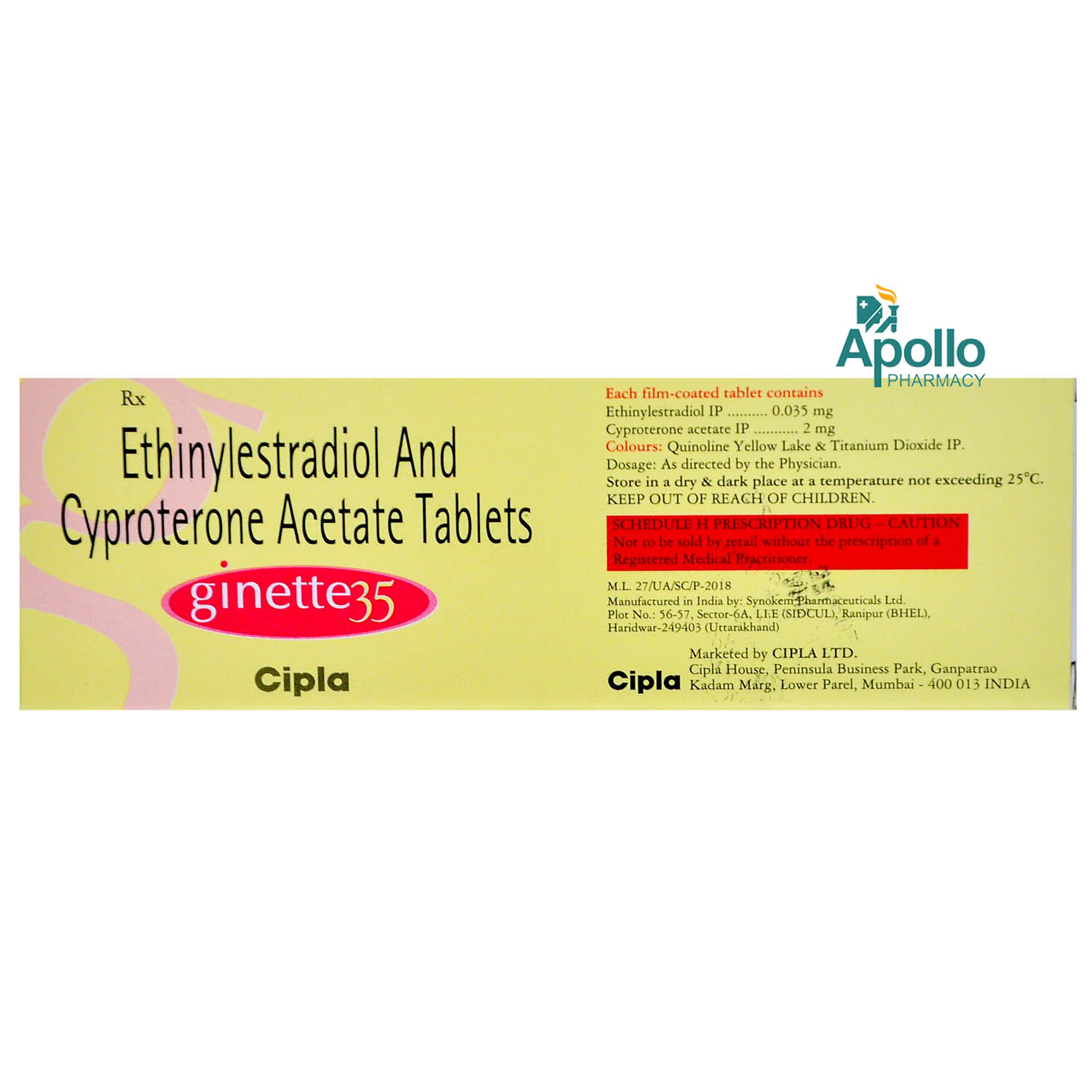 Ginette 35 Tablet 21's, Pack of 1 TABLET Ginette 35 Tablet 21's, Pack of 1 TABLET