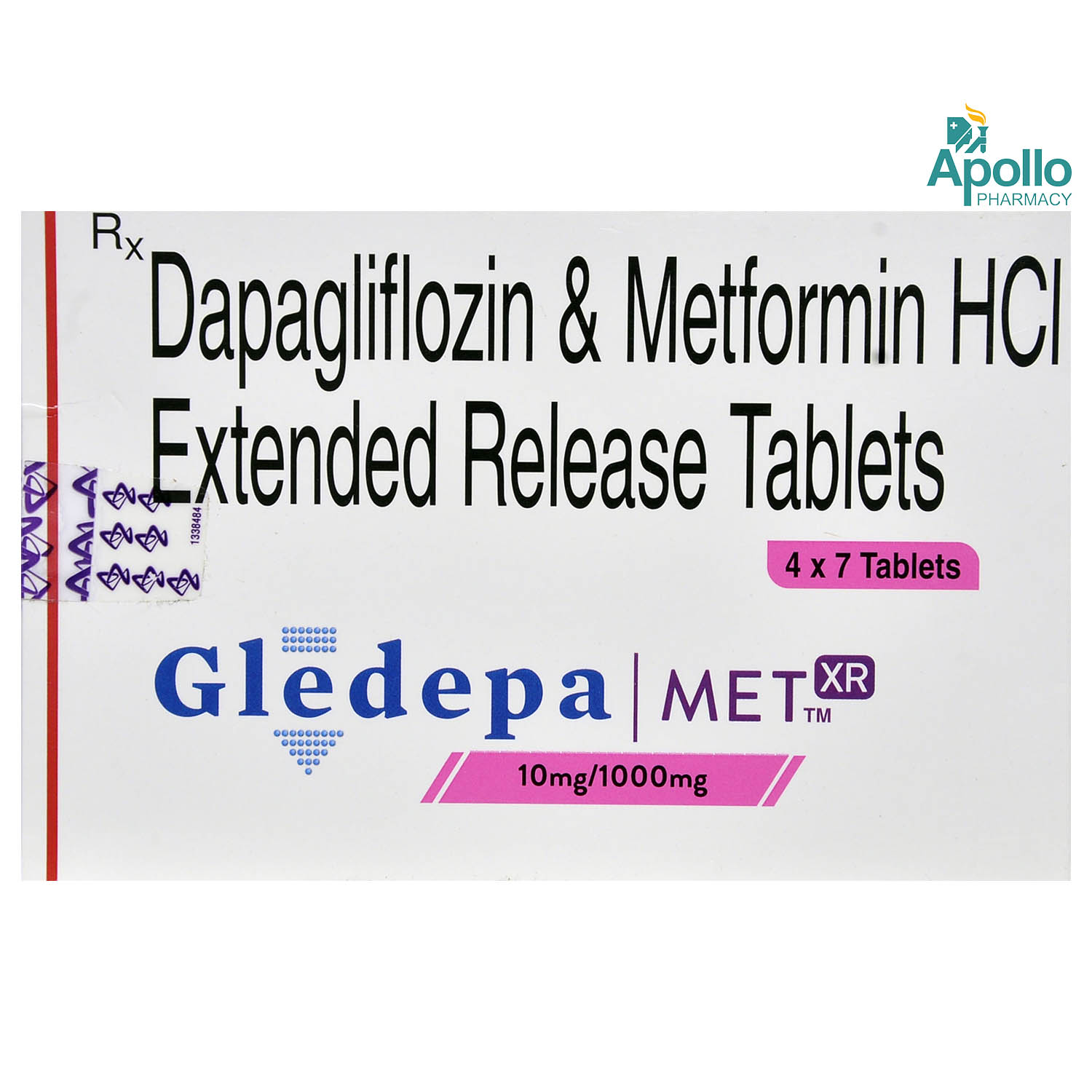 Gledepa Met XR 10 mg/1000 mg Tablet 7's, Pack of 7 TabletS Gledepa Met XR 10 mg/1000 mg Tablet 7's, Pack of 7 TabletS